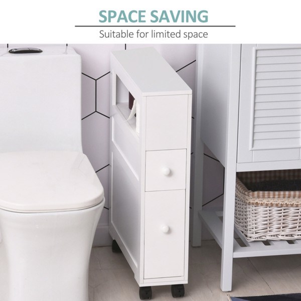 dropship Bathroom Side Storage Cabinet - White