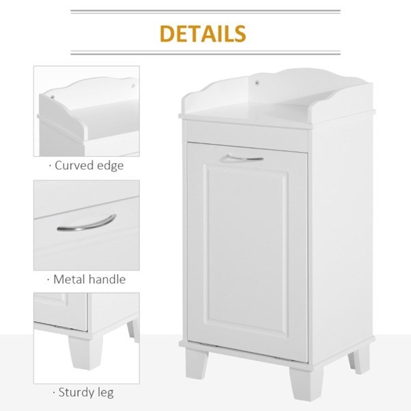 dropship Free Standing Home Organizer Hamper, Bathroom Storage Cabinet, White