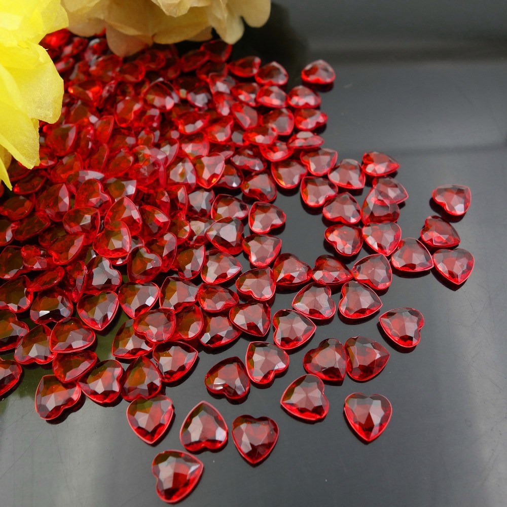 dropship Acrylic Heart Confetti Scatter Crystal Beads Wedding Party Decor Squins Engaement Anniversary Valentine Party Supplies