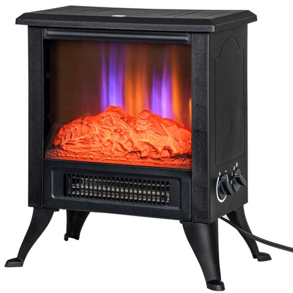 dropship Electric Fireplace Heater LED Flame Fireplace Stove BLACK-AS