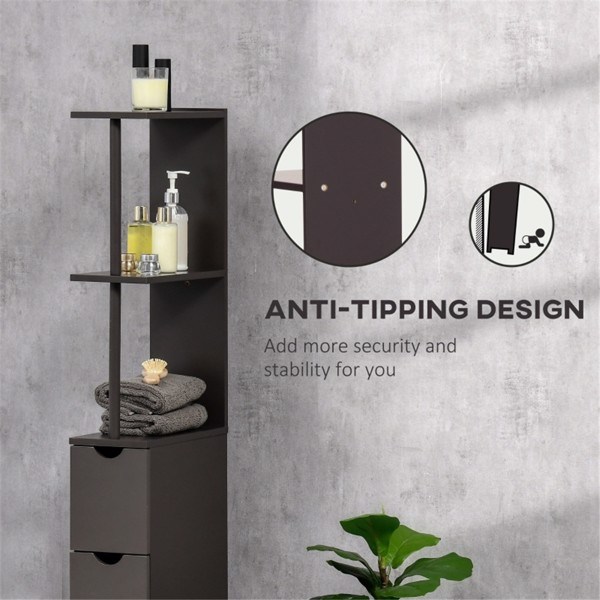 dropship Bathroom Storage Cabinet-Brown