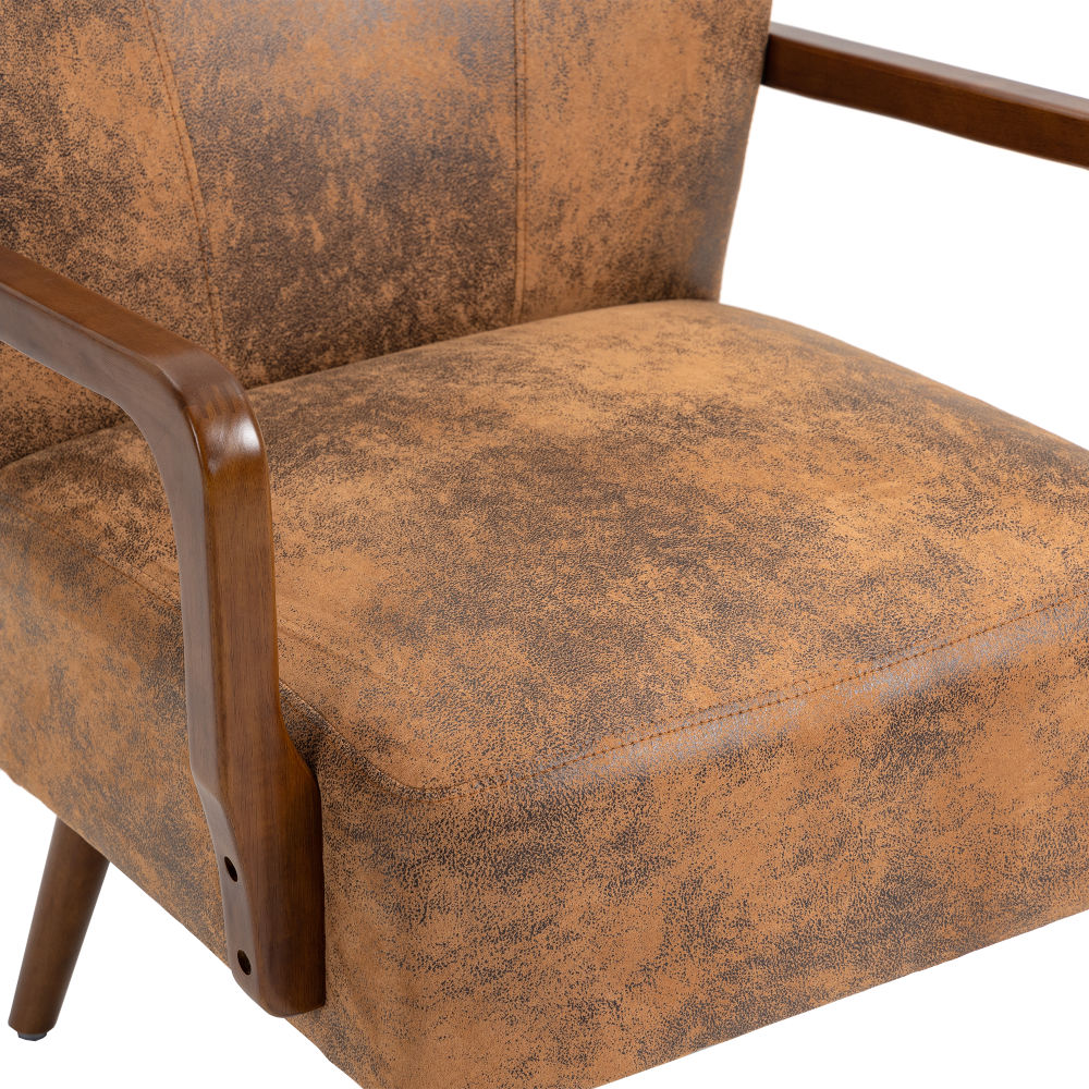 dropship COOLMORE Wood Frame Armchair, Modern Accent Chair Lounge Chair for Living Room