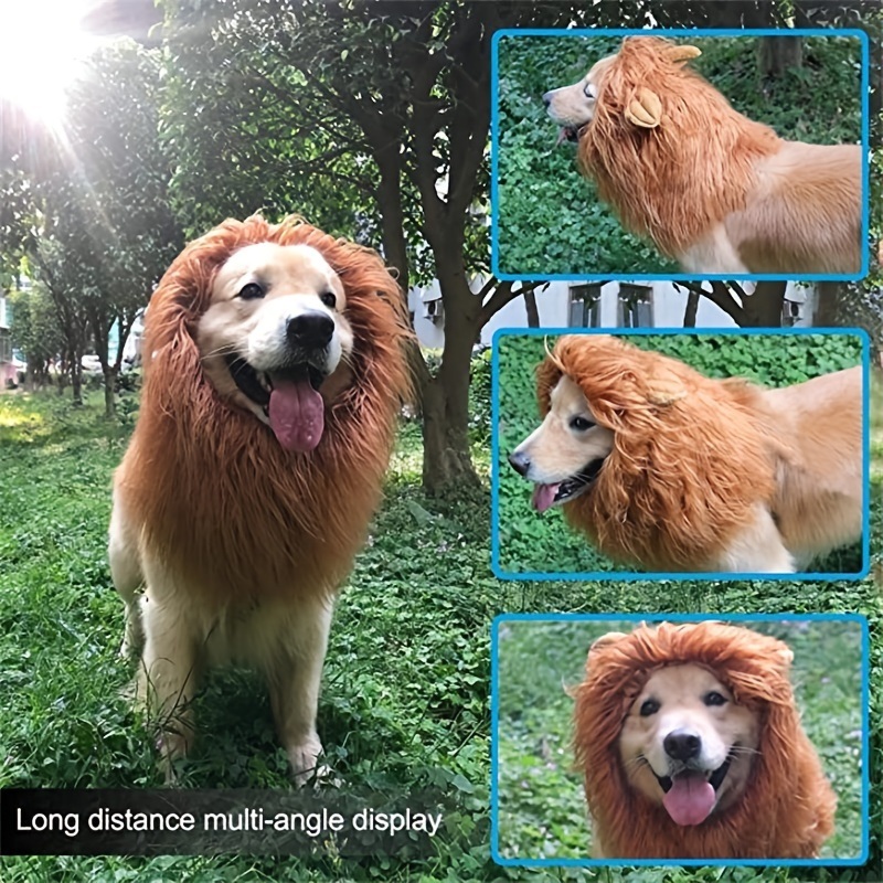 dropship Adjustable Lion Wig with Ears for Dogs - Cute and Fun Mane Costume for Your Pet