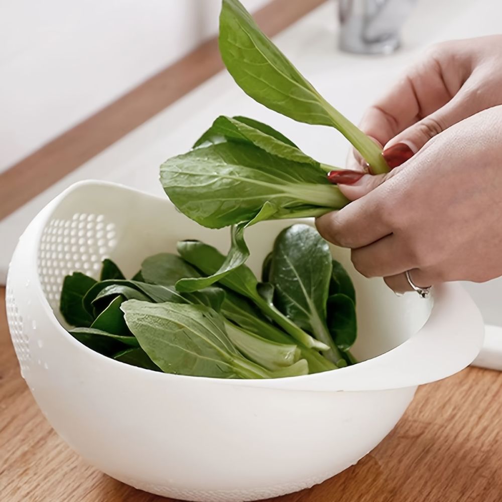 dropship 1pc/2pcs/3pcs Multi-Functional Kitchen Washing Basket Basin - Drain Water, Wash Rice, Perfect For Cleaning Vegetables And Fruits, And More With Convenient