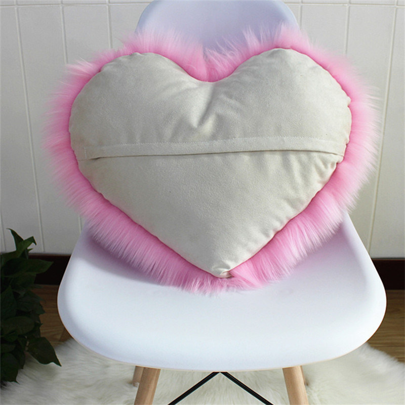 dropship 1pc Boho Love Heart Plush Throw Pillow - Fluffy Luxury Cushion for Couch, Sofa, Bed - Detachable and Machine Washable Home Decor
