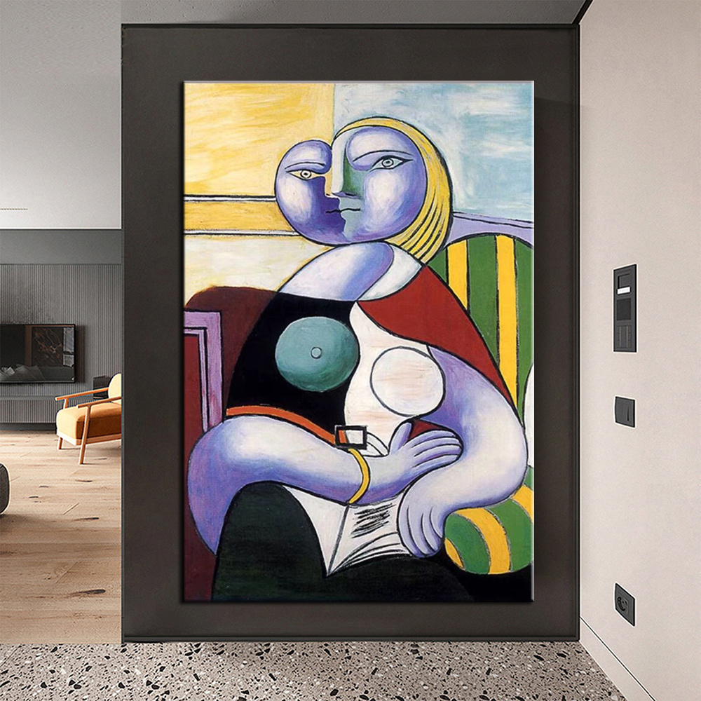 dropship Hand Painted Oil Painting Pablo Picasso the Original Painting A woman who reads Living Room Hallway Bedroom Luxurious Decorative Painting