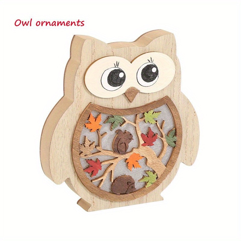 dropship 1pc, Creative Wooden Crafts Owl Squirrel Ornaments, Wooden Animal Maple Leaf Acorn Home Decoration, Suitable For Office Decoration, Bedroom Decoration, Home Decoration, Holiday Gifts(Multiple Options)