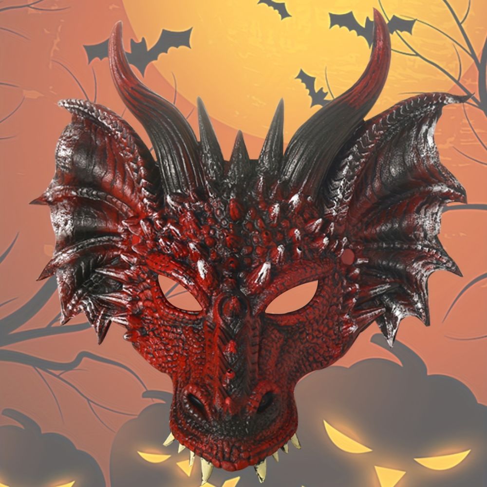 dropship 1pc Party Masquerade Cosplay Dragon Mask Halloween Easter Performance Props Mask PU Material Mask
