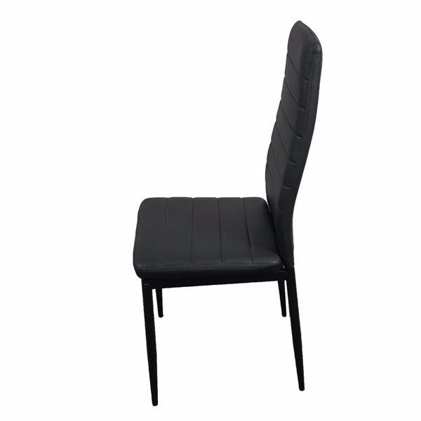 dropship 6pcs Elegant Assembled Stripping Texture High Backrest Dining Chairs Black
