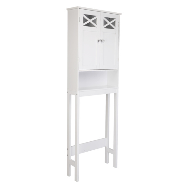 dropship FCH Double Door Fork Toilet Cabinet White