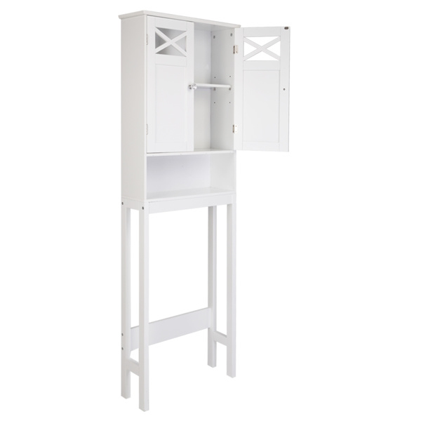 dropship FCH Double Door Fork Toilet Cabinet White