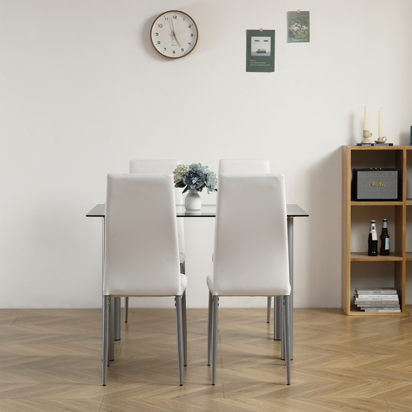 dropship 110cm Dining Table Tempered Glass Dining Table