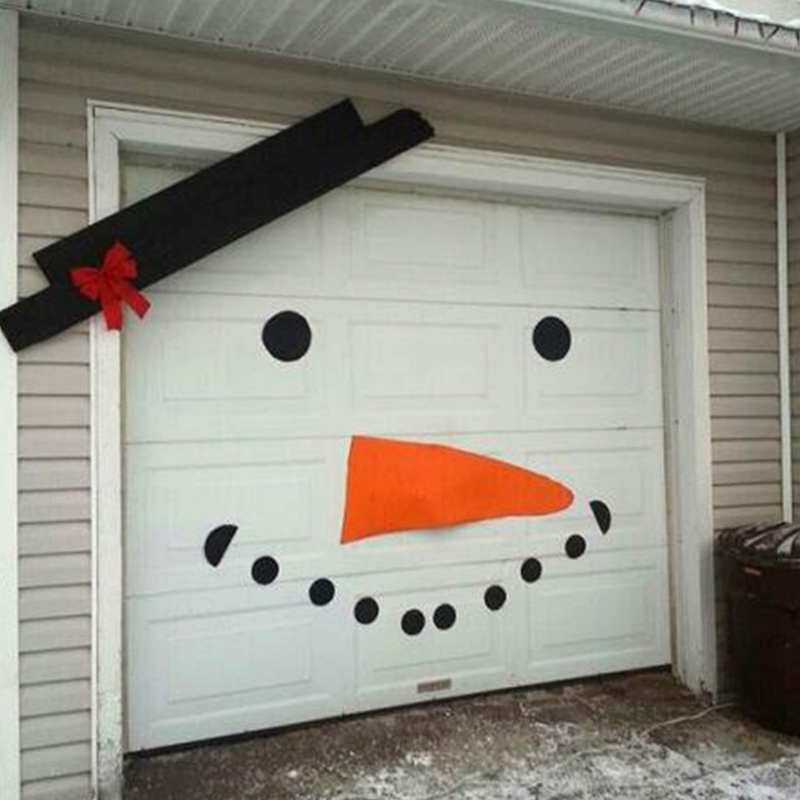 dropship 16pcs, Adorable Snowman Face Wall Decals for Christmas and Winter Decorations - DIY Home Wall Art Mural Cover - Perfect for Garage Door Decorations