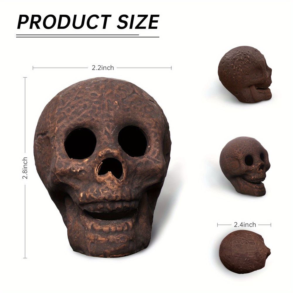 dropship 1/4/8/12pcs, Halloween Fire Pit Skull Ceramic Props, Reusable Fireproof Skull Fire Pit, Halloween Decor For Party, BBQ, Fire Pit ,Fireplace, Gas, Halloween Horror
