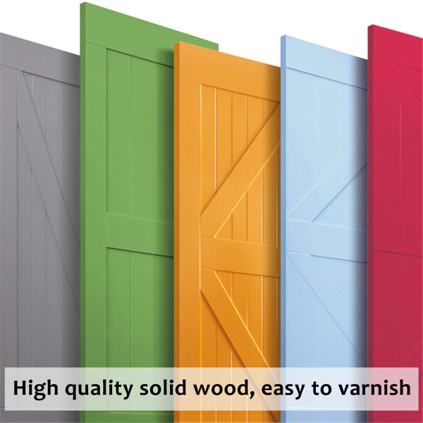 dropship 30 in. x 84 in. Unfinished Sliding Barn Door with 5.5FT Barn Door Hardware Kit & Handle ; K Frame; Solid Spruce Wood; Requires Simple DIY Assembly