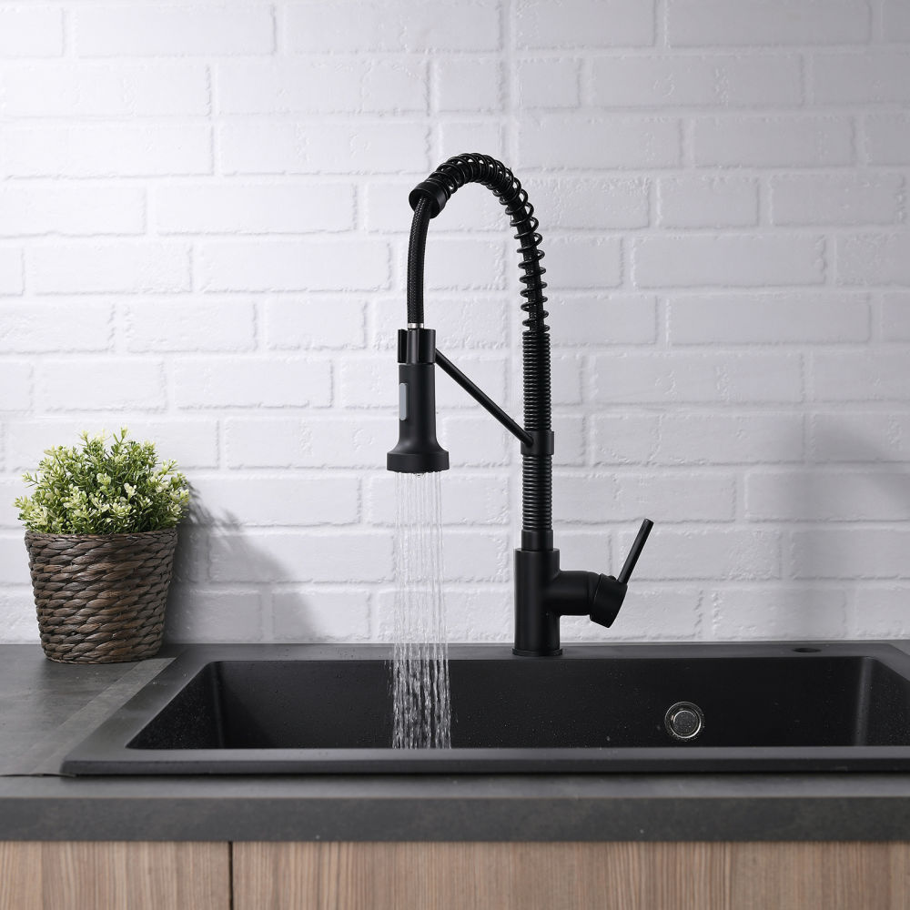dropship Kitchen Faucet with Pull Out Sprayer Brushed Nickel Stainless Steel Single Handle Kitchen Sink Faucets