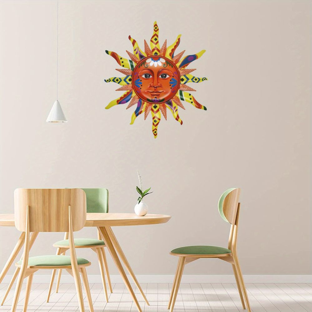 dropship Add a Splash of Color to Your Home with this 3D Metal Sun Wall Hanging Art Decor!