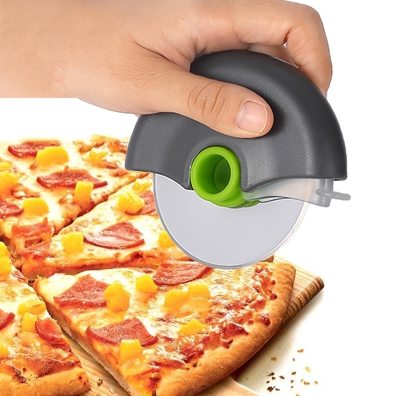 dropship 1pc Stainless Steel Round Wheel Cutter With Lid For Cake, Bread, And Pies - Kitchen Baking Tool With Roulette Roller, Suitable For Home Kitchen Baking, Household Pizza Baking