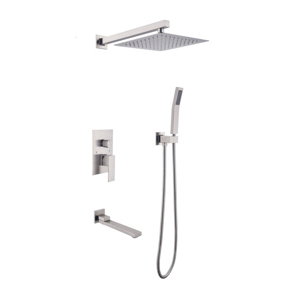 dropship Shower System 10 Inch Square Bathroom Luxury Rain Mixer Shower Combo Set
