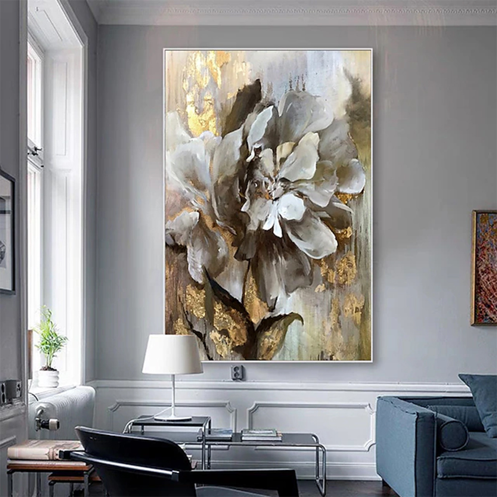 dropship Handmade Flower Oil Painting On Canvas Wall Art Decoration Modern Abstract PictureLiving Room Hallway Bedroom Luxurious Decorative Painting