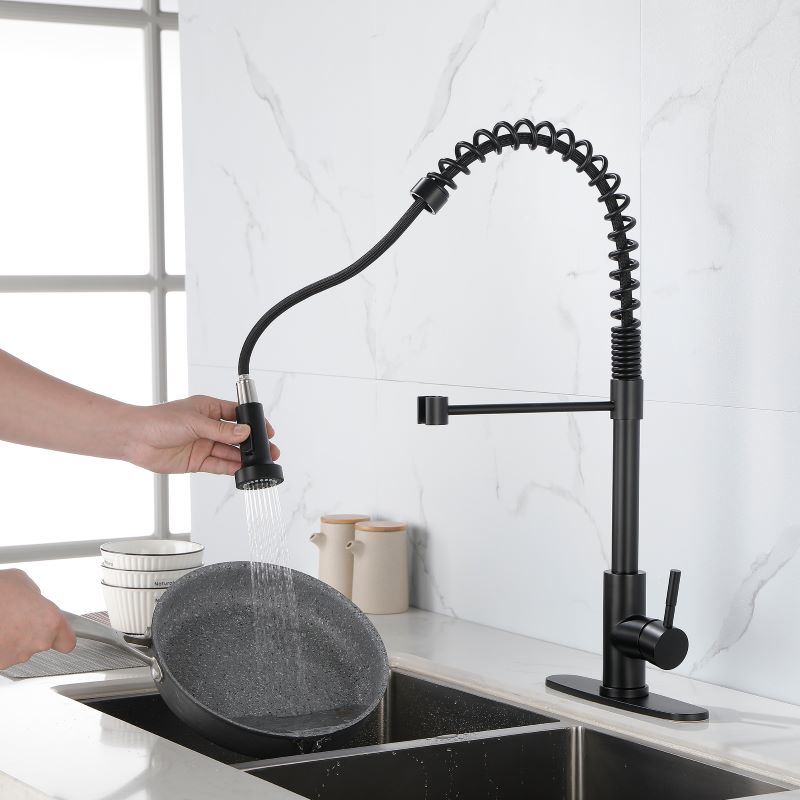 dropship Household & Commercial Pull-Down Sprayer Spring Kitchen Sink Faucet