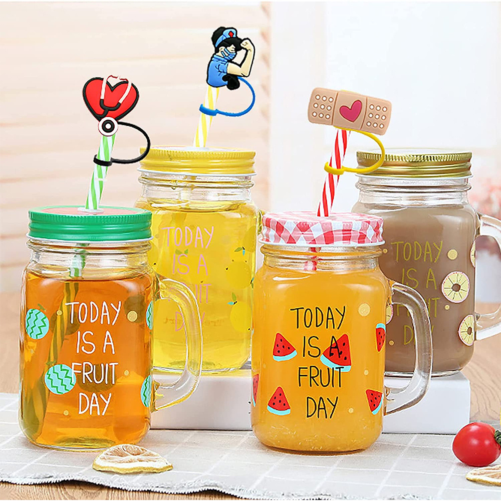 dropship 6pcs Reusable Nurse Theme Straw Covers - Dust-Proof Silicone Tips for 7-8 mm Straws - Easy to Clean and Convenient