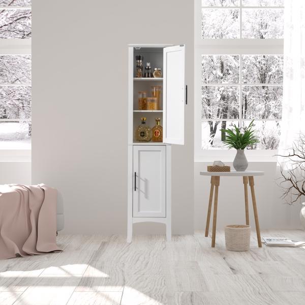 dropship [FCH] Storage Bathroom Cabinet, 2-Door Bathroom High Cabinet, White