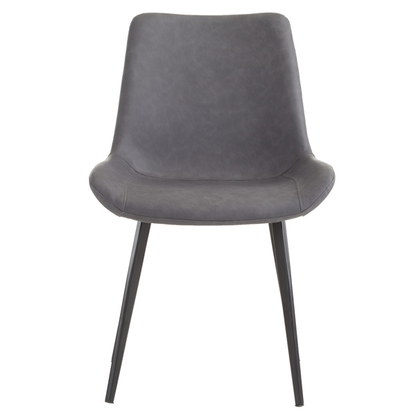 dropship 4pcs Disassembled PU Iron Pipe Curved Dining Chair Black
