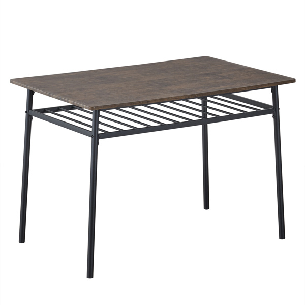 dropship Rectangular Disassembly and Assembly P2 Board Iron Compartment 1 Table 4 Chairs Dining Table and Chair Set Brown