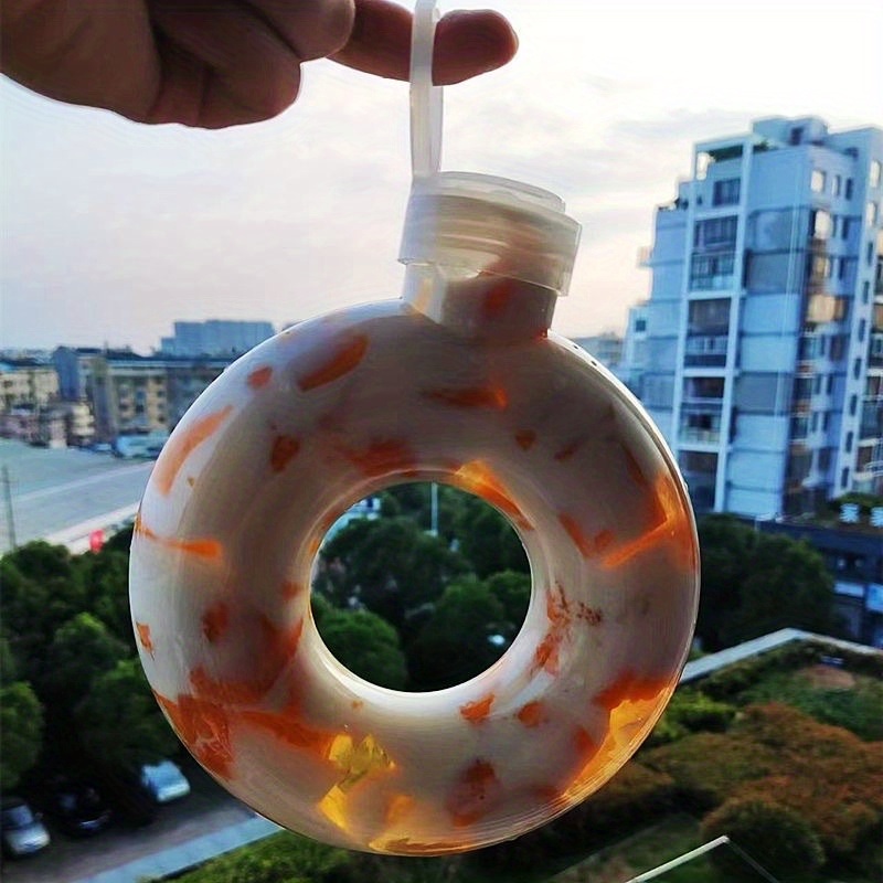 dropship Kawaii Doughnut Water Bottle, PP Plastic Heat-resistant Water Cup Suitable For Adults And Children Daily Carrying And Outdoor Hiking Camping Trips