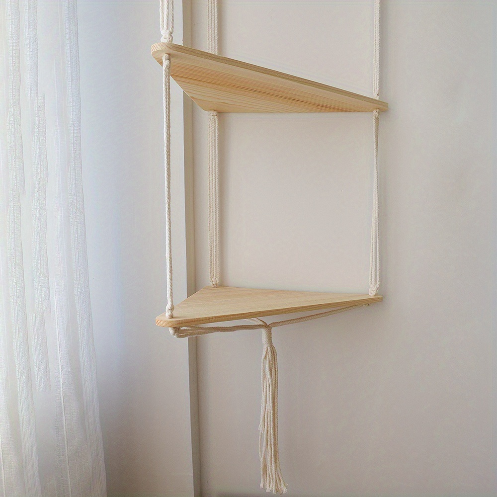 dropship 1pc,Boho Triangle Shelves Wall Decor - Plant Hanger, Candle Holder, and Home Decor for Living Room and Bedroom