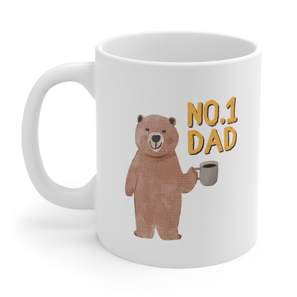 dropship Number One Dad Bear Coffee Tea Mug