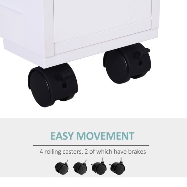 dropship Bathroom Side Storage Cabinet - White