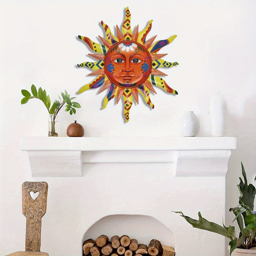 dropship Add a Splash of Color to Your Home with this 3D Metal Sun Wall Hanging Art Decor!