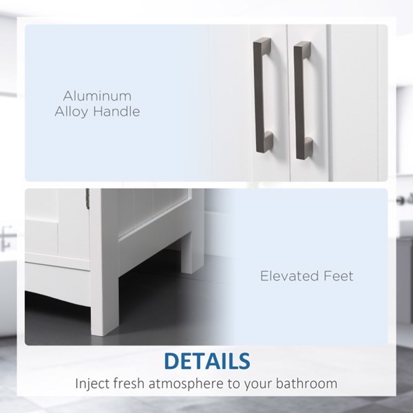 dropship Pedestal Sink Storage Cabinet, Under Sink Cabinet with Double Doors, White-AS