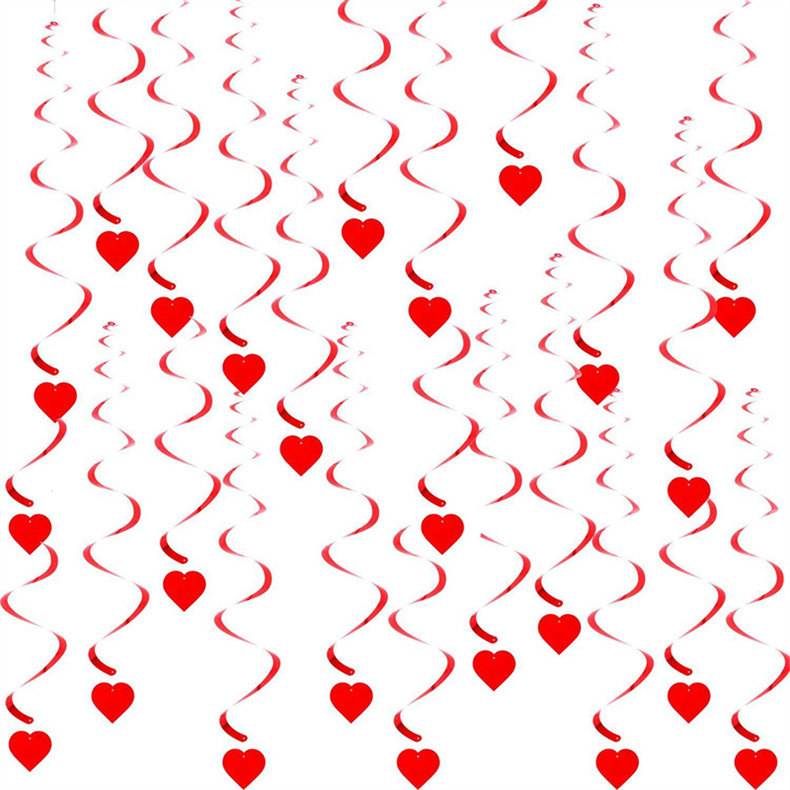 dropship 6pcs Heart Valentines Day Wedding Ceiling Hanging Decoration San Valentin Mariage Hanging Spiral Decor Diy Party Supplies