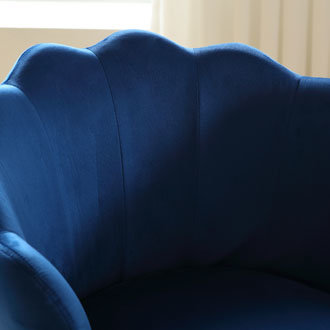 dropship Vanbow.Velvet Wooden foot casual lotus chair with waist pillow(BLUE)