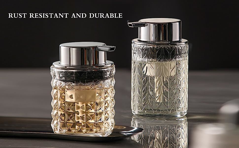 dropship Glass Hand Foaming Soap Dispensers with Silver Pump