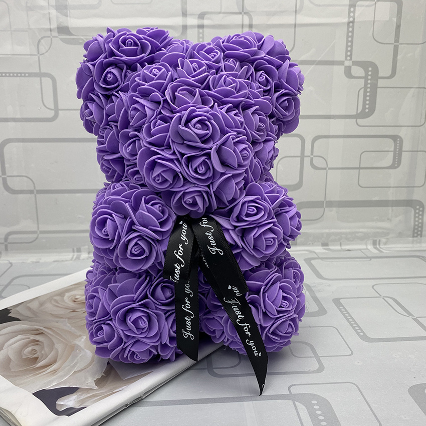 dropship Valentines Day Gift 25cm Red Rose Teddy Bear Flower Valentines Gift