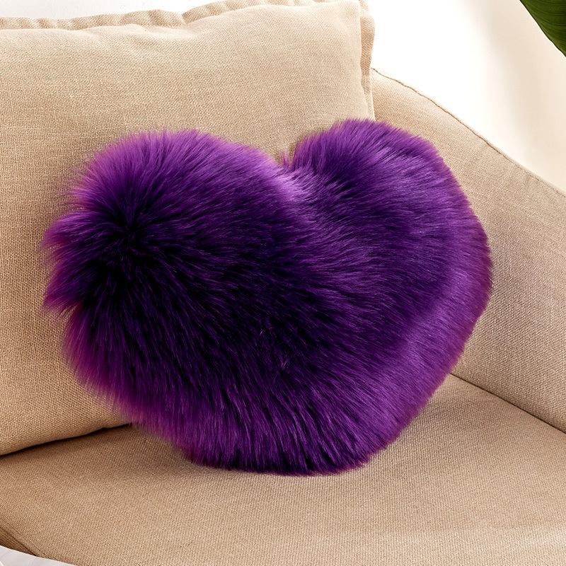 dropship 1pc Boho Love Heart Plush Throw Pillow - Fluffy Luxury Cushion for Couch, Sofa, Bed - Detachable and Machine Washable Home Decor