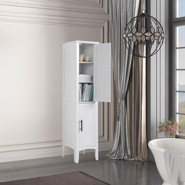 dropship [FCH] Storage Bathroom Cabinet, 2-Door Bathroom High Cabinet, White