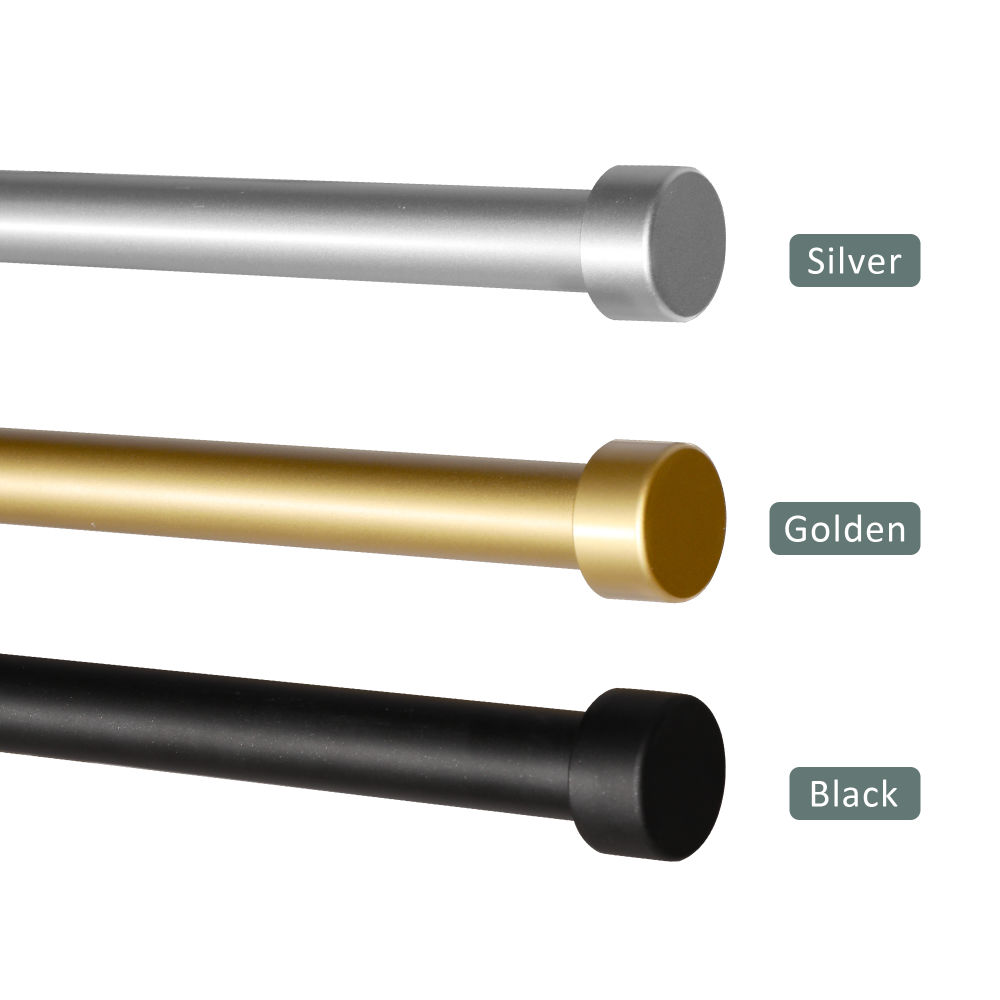 dropship Curtain Rods for Windows 28 to 132 Inch Round Curtain Rod 1 Inch Stainless Steel Rods with Adjustable Brackets