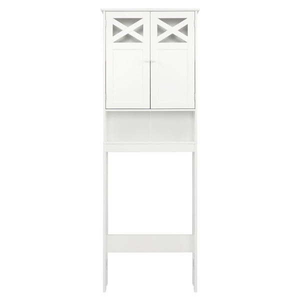 dropship FCH Double Door Fork Toilet Cabinet White