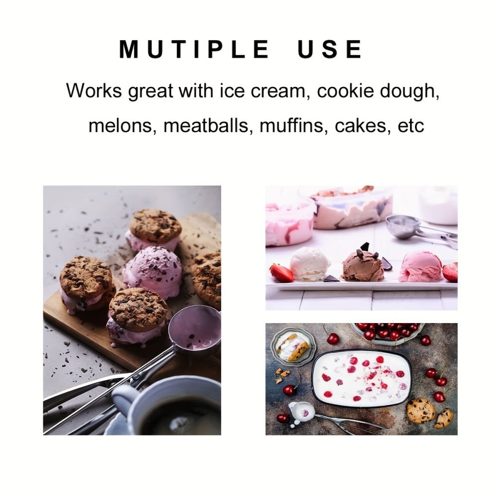dropship 3pcs Cookie Scoop Set, Stainless Steel Ice Cream Scooper With Trigger Release, Large/Medium/Small Cookie Scooper For Baking, Cookie Scoops For Baking Set Of 3 With Cookie