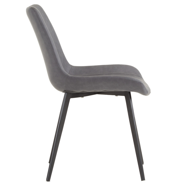 dropship 4pcs Disassembled PU Iron Pipe Curved Dining Chair Black
