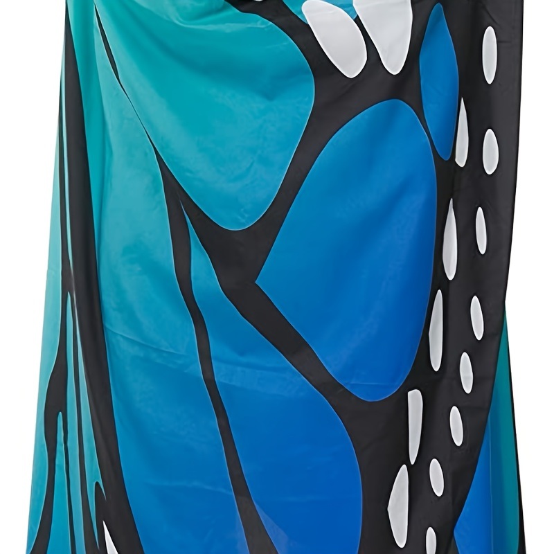 dropship 1pc, Spooktacular Creations Butterfly Wing Cape Shawl With Lace Mask And Black Velvet Antenna Headband Adult Women Halloween Costume Accessory