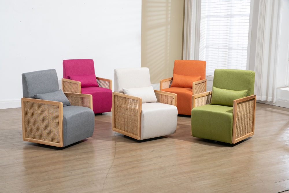 dropship COOLMORE Modern Comfortable Upholstered Accent Chair/ Linen Accent Chair for Living Room, Bedroom