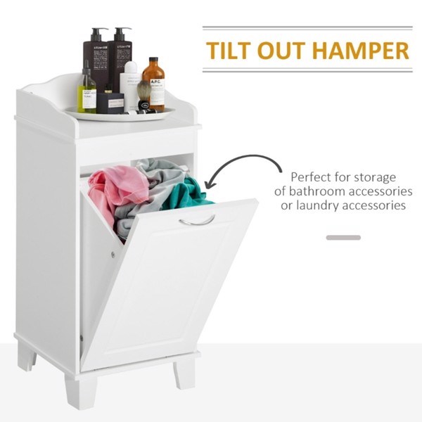 dropship Free Standing Home Organizer Hamper, Bathroom Storage Cabinet, White