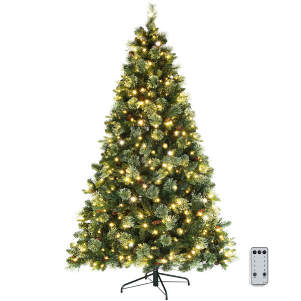 dropship 6ft Automatic Tree Structure PE PVC Material 500 Lights Warm Color 9 Modes With Remote Control 900 Branches With Pine Needles Christmas Tree Green