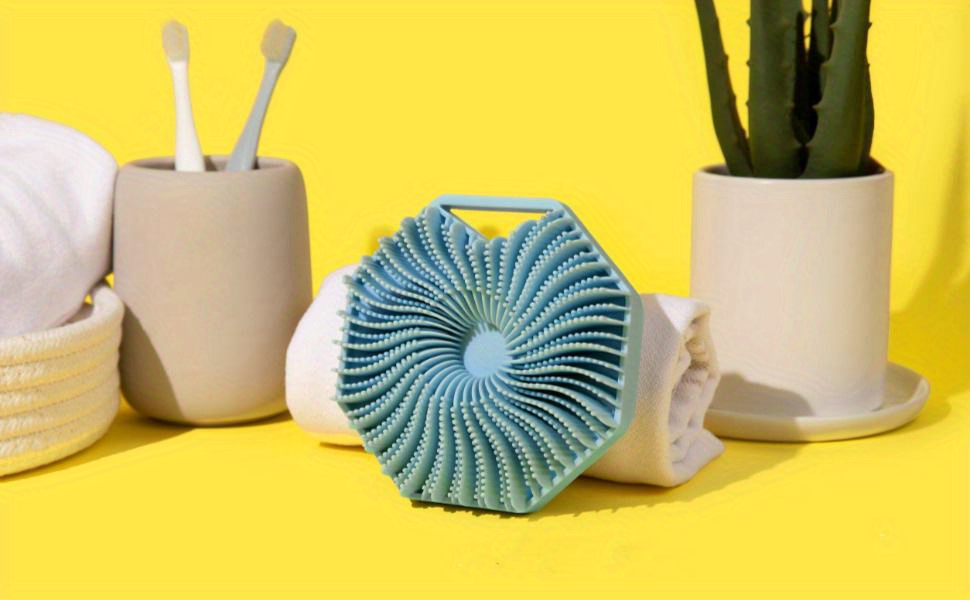 dropship 2pcs Natural Silicone Body Brush for Exfoliating and Massage - Soft Scrubber for Shower and Bath